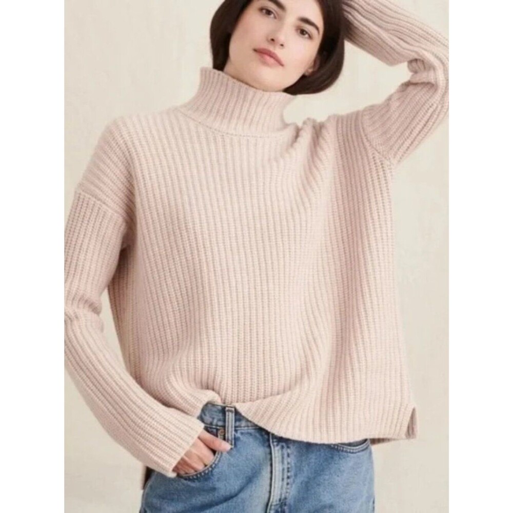Alex Mill Seattle Sweater Wool Cashmere Mock Neck Size L